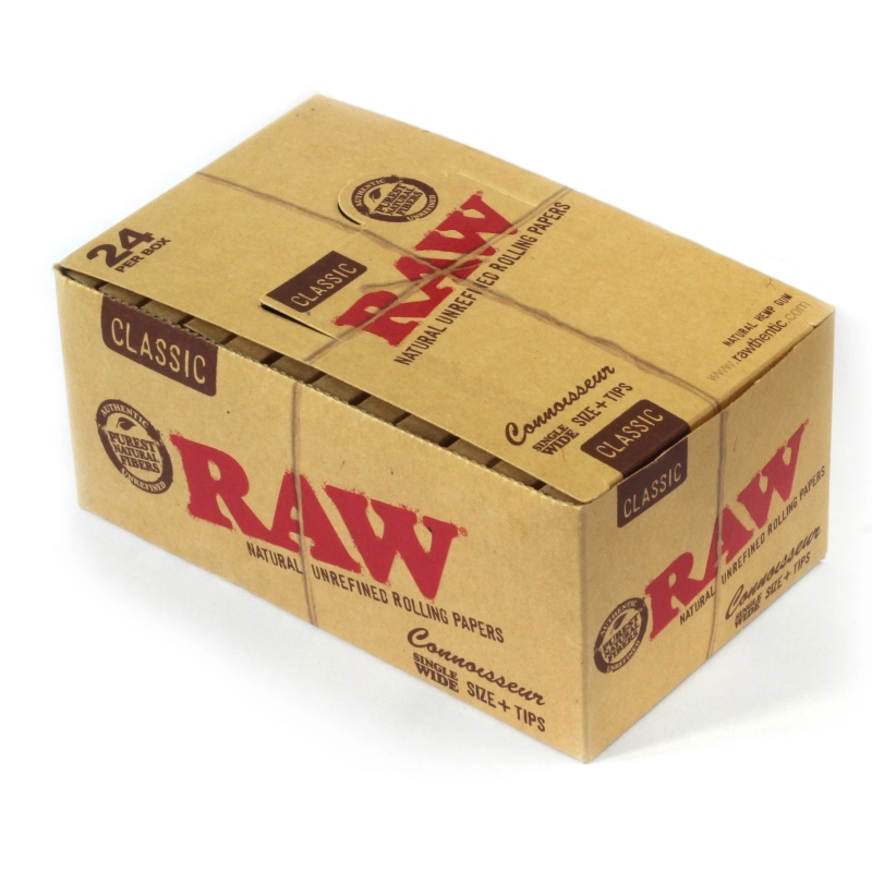 RAW Connoisseur Single Wide 68mm + tips - Box/24
