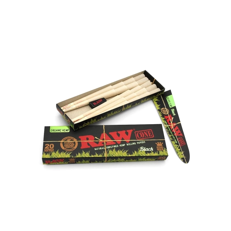 RAW Rolling papers | RAW Black Organic Cone King Size x 20