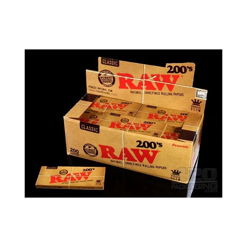 RAW Rolling papers | RAW 200 Classic King Size Slim - Box/40